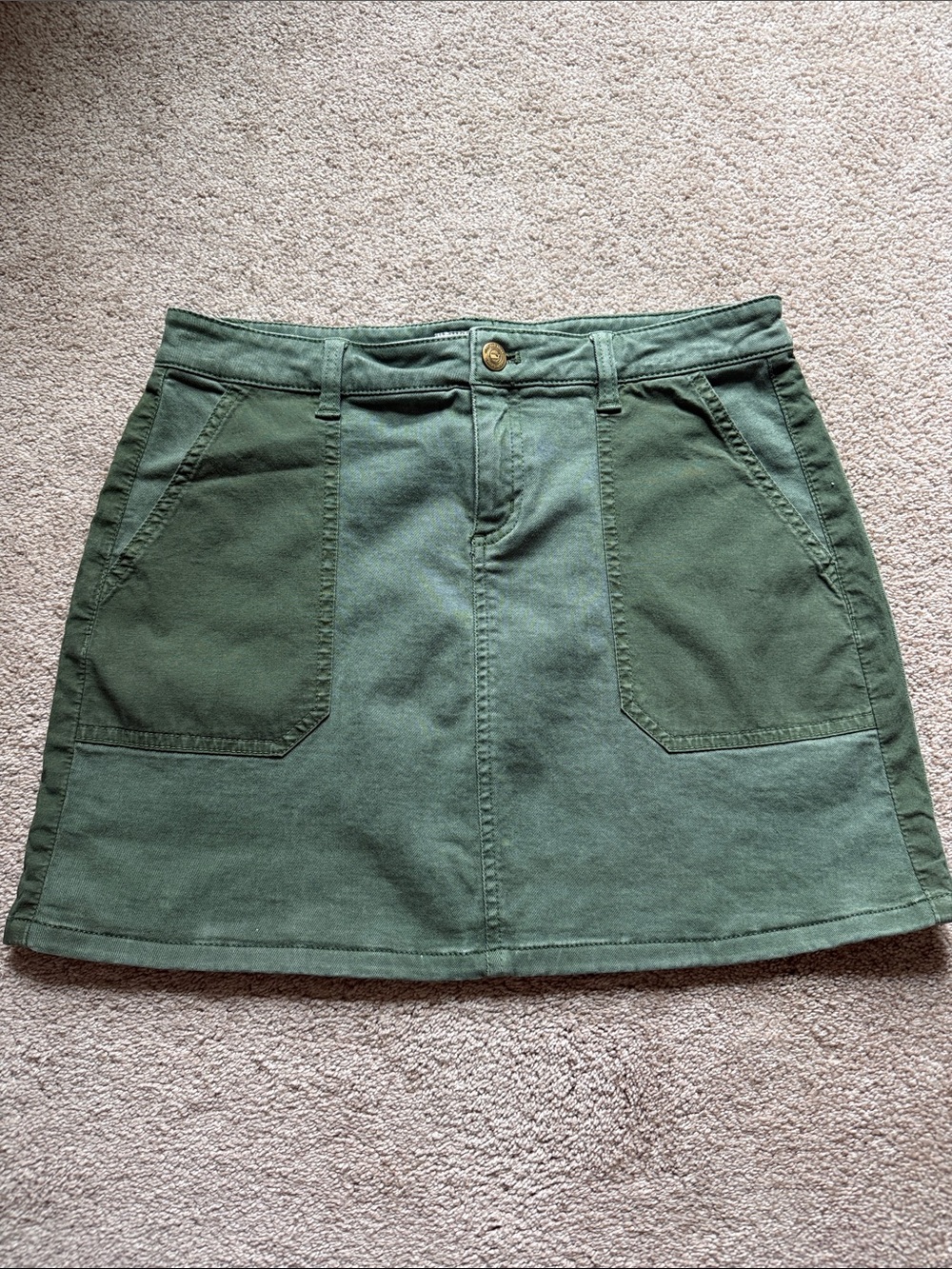 Vineyard Vines Olive Green Cotton Mini Skirt